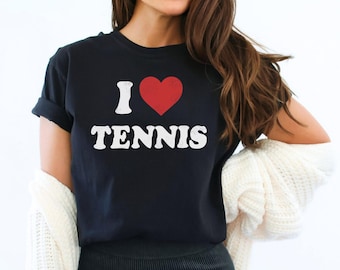 Comfort Colors® I Love Tennis Unisex T-Shirt, Tennis Shirt, Wimbledon, US Open, Roger Federer, Carlos Alcaraz, Jannik Sinner, Rafa Nadal