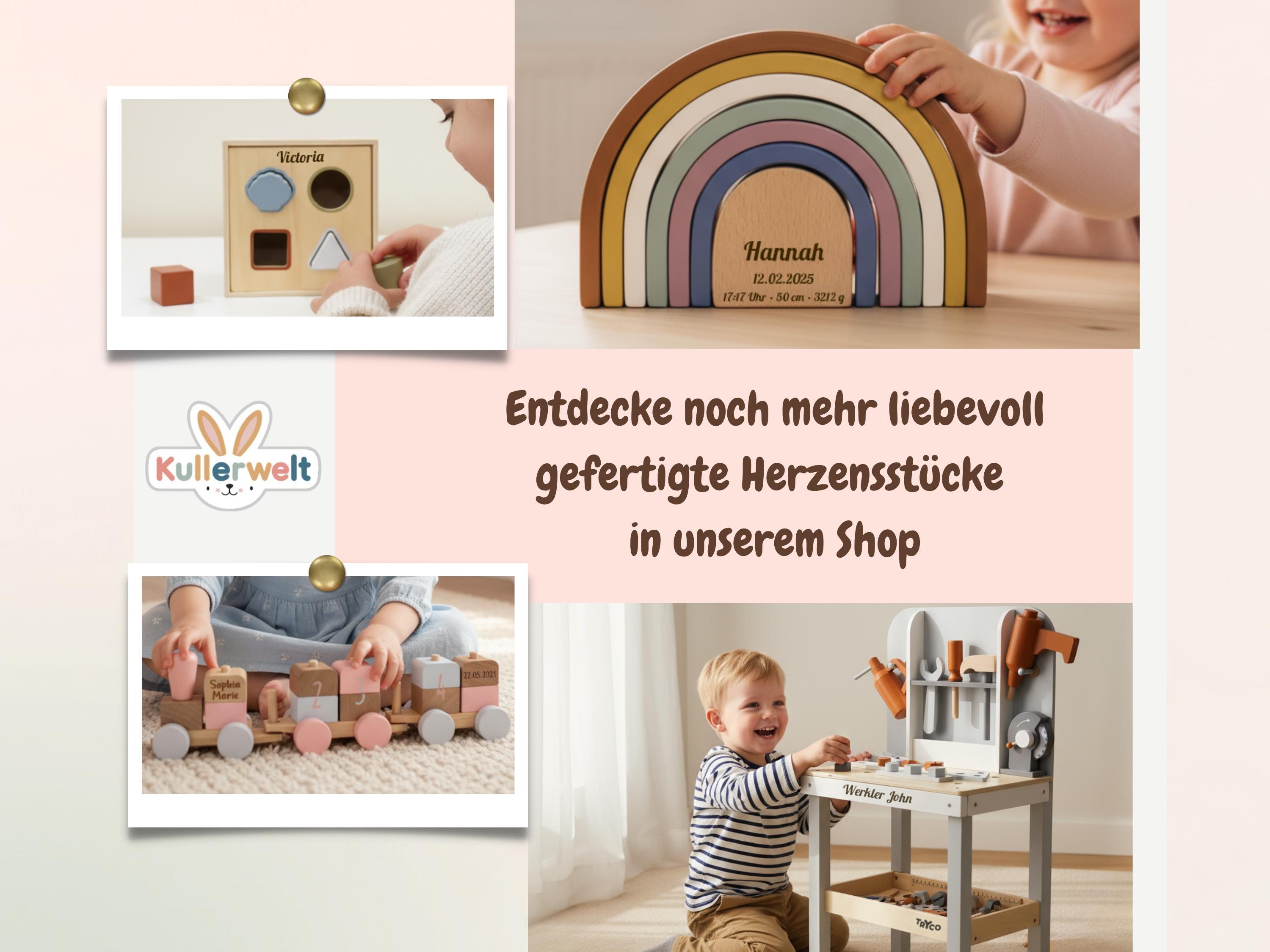 Geschenk Geburt, Little dutch zug mit name für Mädchen – liebevoll