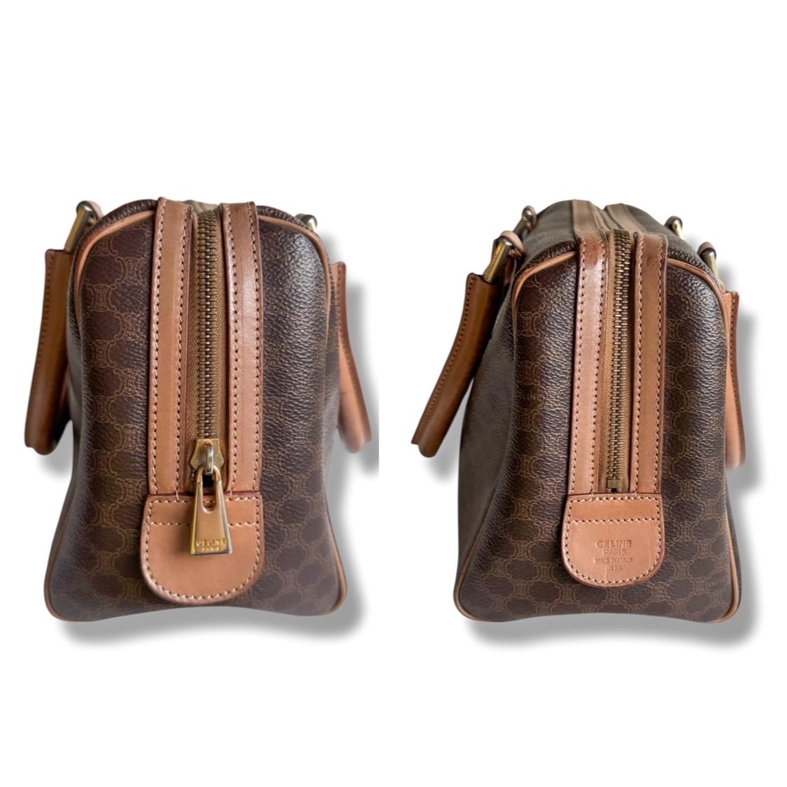 Vintage Céline Macadam Mini Boston Bag | 1970s Italian Triomphe