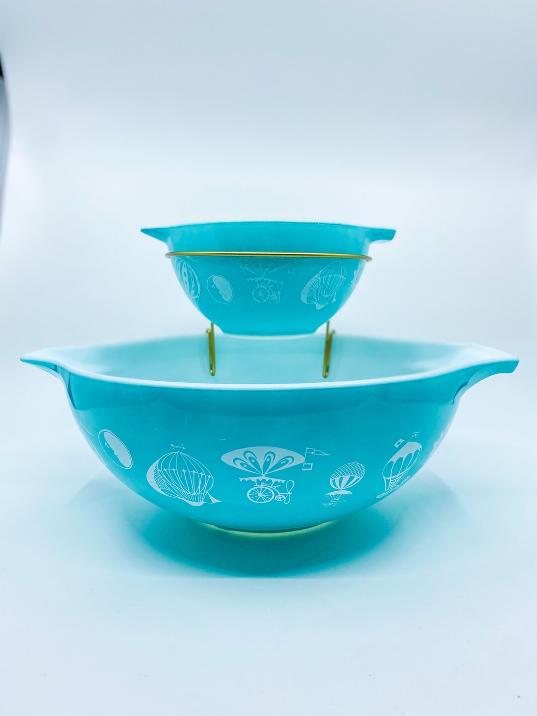 Vintage Pyrex Turquoise Balloons Chip & Dip Cinderella Set W/ Etsy