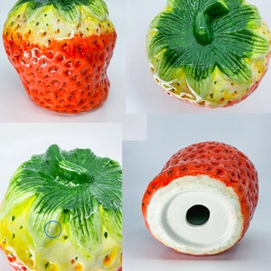 Your Choice Fun & Kitschy Vintage Mid-Century Modern Retro Hand-Painted Ceramic Fruit Orange, Strawberry, Pineapple, and Watermelon Bild 8