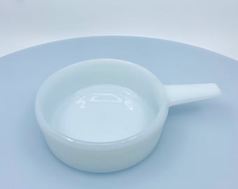 Vintage Glasbake Milk Glass Handled Soup Bowl J-2639