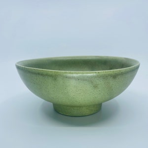 Vintage 1960s Haeger Pottery Footed Speckled Green Planter Stoneware Bowl • Mid-Century Modern