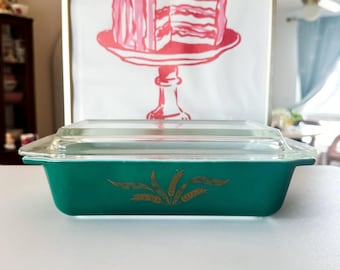 1960 Promo Green Wheat Pyrex Space Saver With Lid 575 2 Quart - Etsy