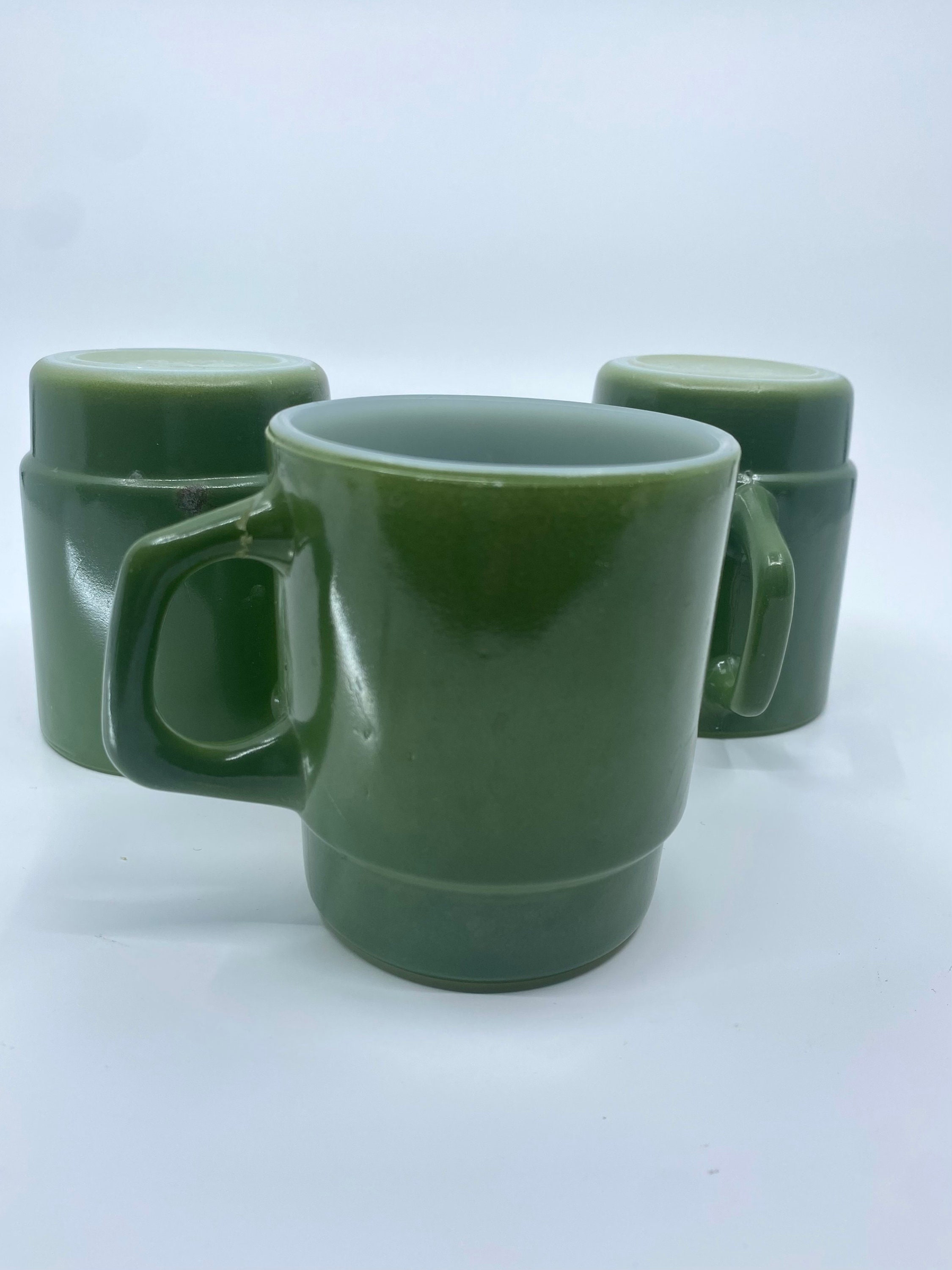 Funky Retro 70's Striped Ceramic Latte Mug: Shades of Seafoam Green –  Trinos Trading Post