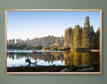 Golden Hour Canoeing art print | canvas, metal, photo paper
