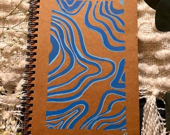 Handpainted Journal- Blue Waves