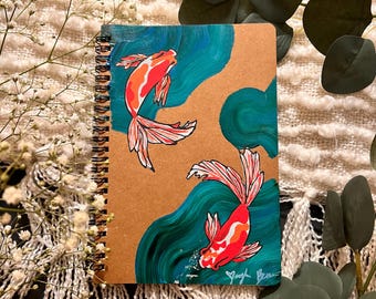 Handpainted Journal- Coy Fish