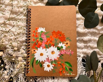 Handpainted Journal- Fall Flowers