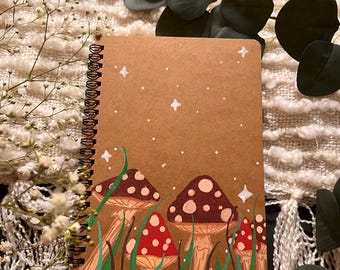 Handpainted Journal- Mystical Mushrooms