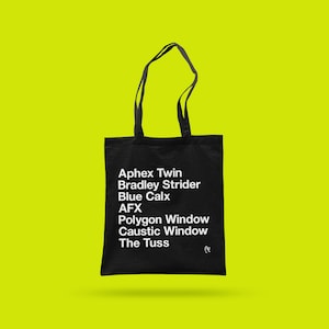 Aphex Twin Einkaufstasche aus Baumwolle | Schwarzer langer Griff | Umhängetasche