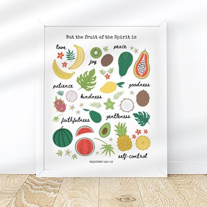 Fruit of the Spirit Art Printable, Christian Wall Art, Scripture Poster, Galatians, Printable Wall Art, Christian Art Print, Scripture Art