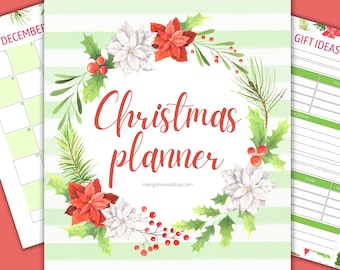 Planificador de Navidad imprimible, Planificador de vacaciones, Planificador de regalos de Navidad, Planificador de fiestas de Navidad, Planificador de presupuesto de Navidad, Planificador de comidas, PDF