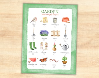 Spring Garden Scavenger Hunt Printable (PDF)