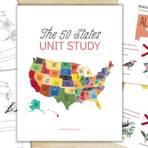 Étude des unités 50 États, cahier d'exercices 50 États et capitales des États-Unis, cartes-éclair des 50 États, géographie des États-Unis, documents à imprimer pour l'école-maison, cartes des États des États-Unis, pdf