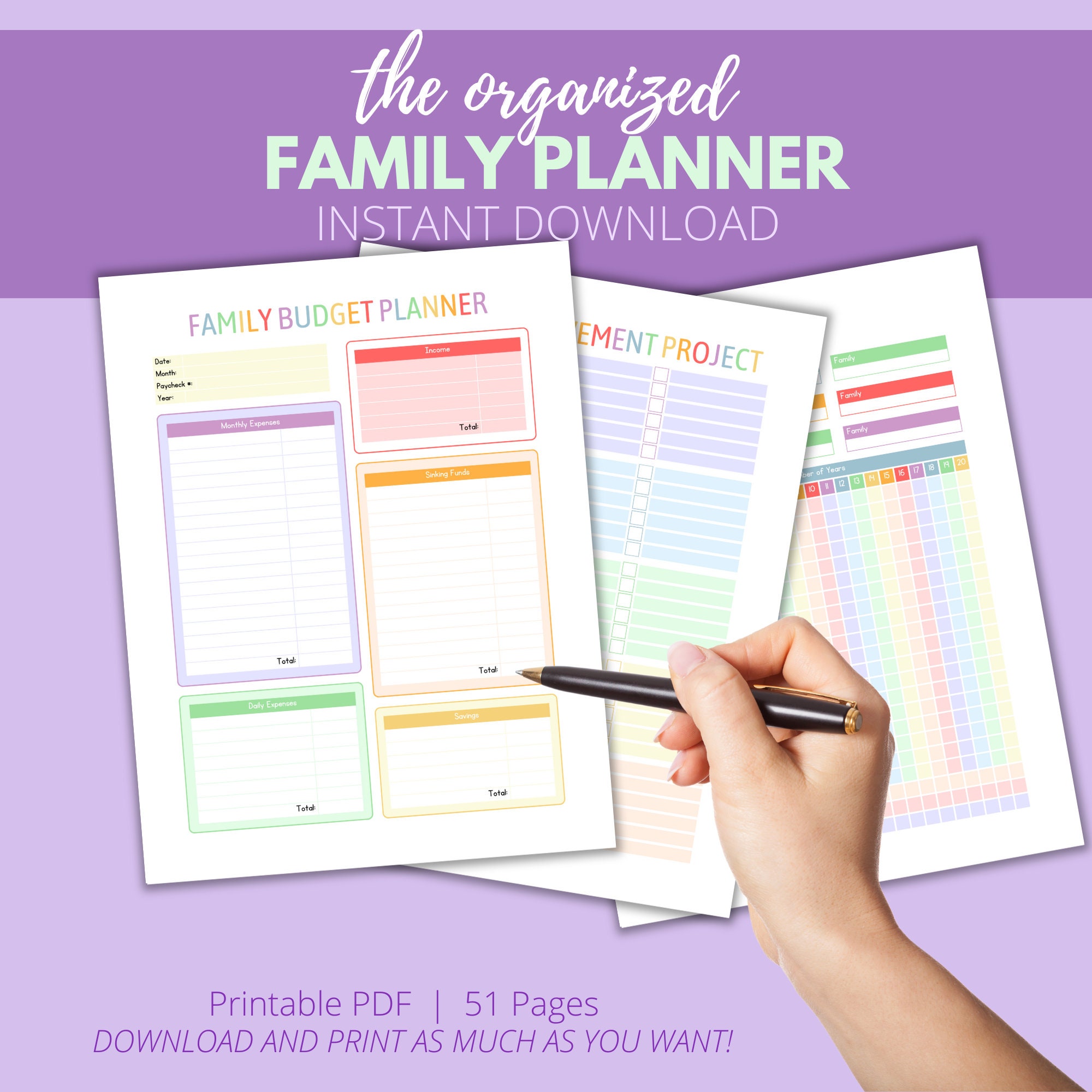 The Organized Family Planner, Family Planner and Organizer, Weekly ...