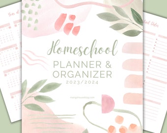 Homeschool Planner, Homeschool Planner Printable, Homeschool Planner Bundle, 2023-24 Homeschool Planner Pages, Homeschool Teacher Organizer