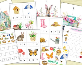 Spring Unit Study, Spring Learning Bundle, Nature Study, Spring Printable, Life Cycles, Butterfly Study, Flower Study, Scavenger Hunt, 50pgs