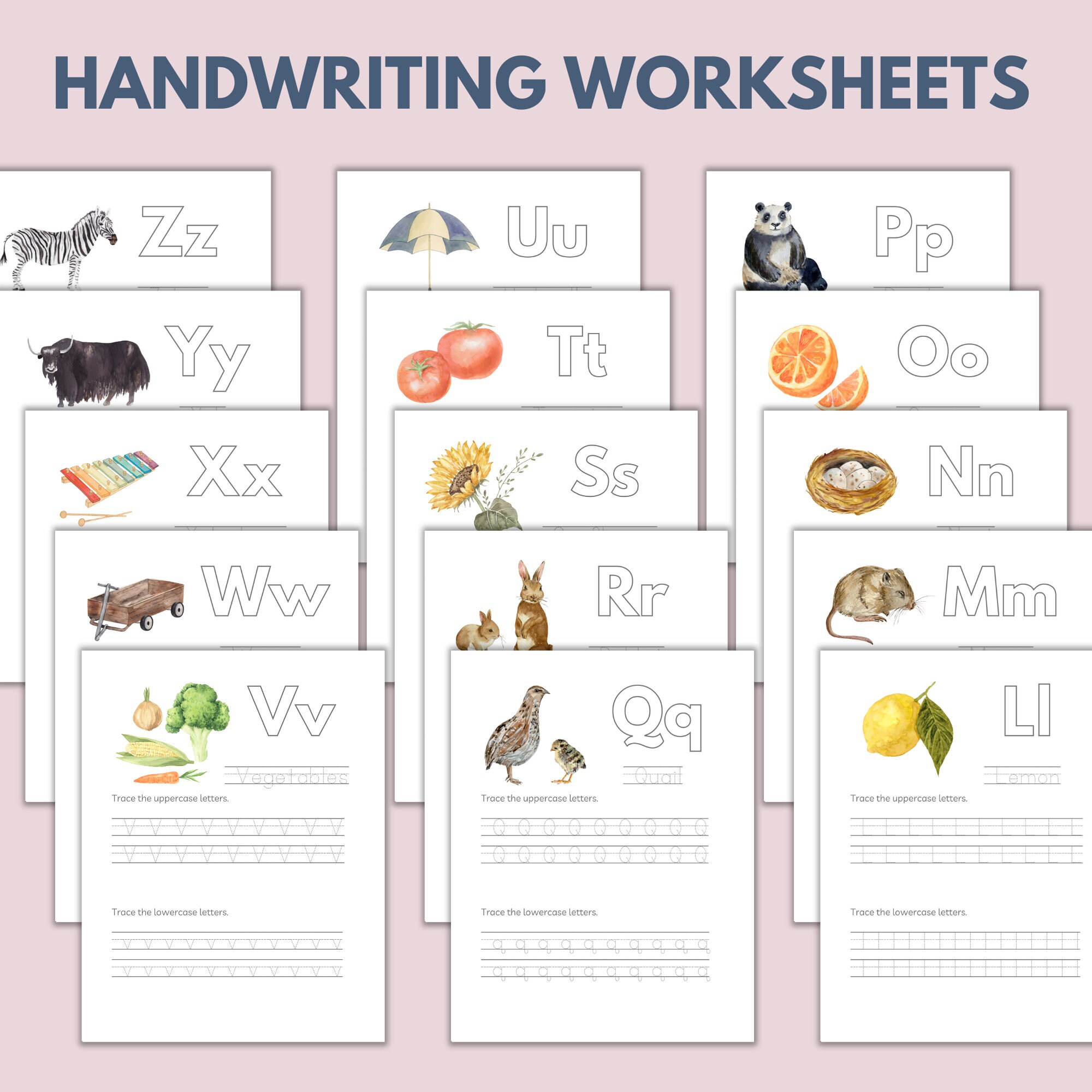 Alphabet Handwriting Worksheets, Handwriting Practice Sheets ...