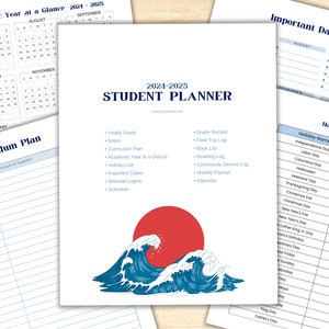 Homeschool Student Planner, Homeschool Planner Printable, Homeschool Planner Bundle, 2024-25 Homeschool Planner Pages, Student Planner Pages image 2