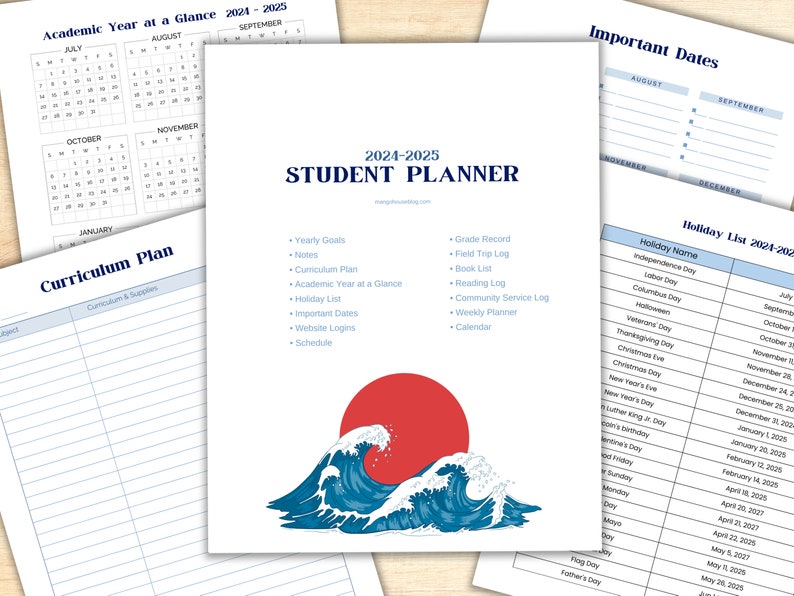 Homeschool Student Planner, Homeschool Planner Printable, Homeschool Planner Bundle, 2024-25 Homeschool Planner Pages, Student Planner Pages image 2