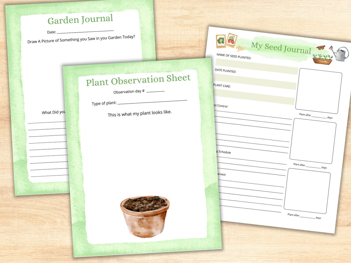 Gardening Jornal Activity, Homeschool Gardening Unit, Spring Gardening ...