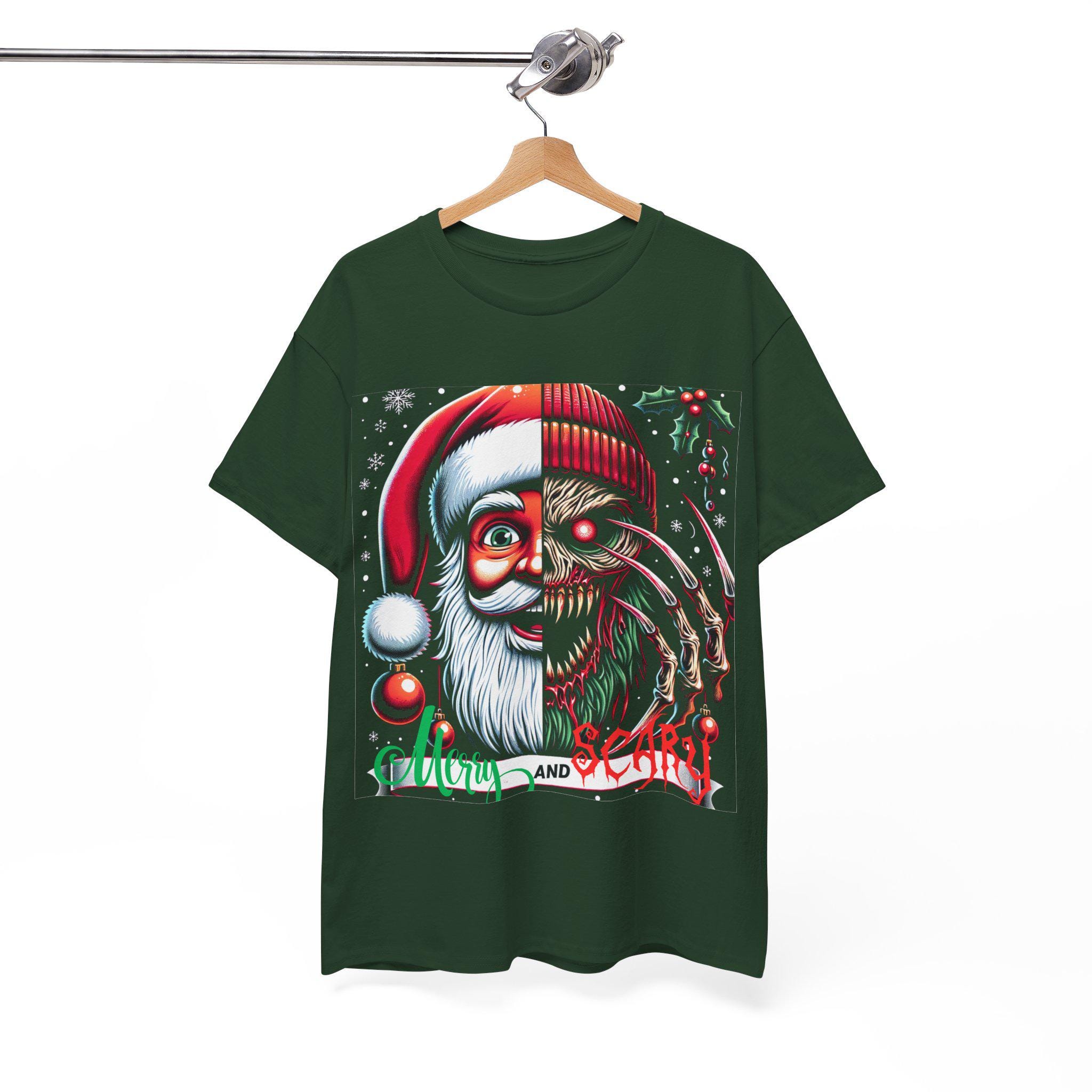 Merry & Scary Santa Unisex Heavy Cotton Tee