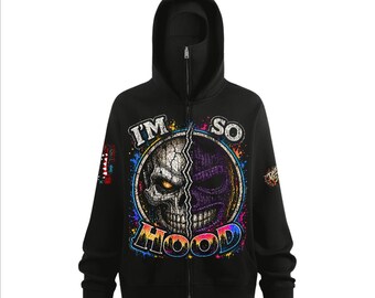 I'm so Hood Zip-up Hoodie with Built-in Face Mask