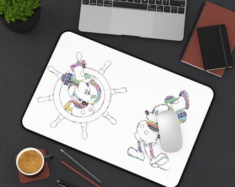 Steamboat Willie Mickey Word Art Desk Mat