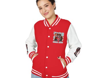 Tokyo Graphic Letterman Jacket | Japanese Cityscape Varsity Jacket