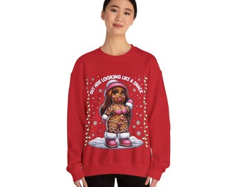 Looking Like a Snack Gingerbread woman Unisex Heavy Blend™ Crewneck Sweatshirt