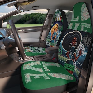 Philadelphia Football Cheerleader Car Seat Covers, Bird Gang Art, Set of 2