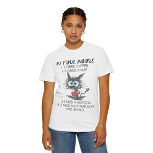 Four Moods of a Frazzled Cat Unisex Garment-Dyed T-shirt