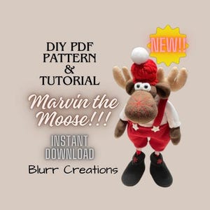 Christmas Moose Sewing Pattern PDF | DIY Holiday Moose Decoration  Rustic Farmhouse Christmas Decor Pattern | PDF Sewing Tutorial with Video