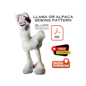 Llama Alpaca Plush Pattern | PDF Sewing Pattern and Tutorial | Farmhouse & Nursery Decor DIY