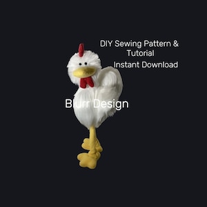 Plush Spring, Farm, Nursery Chicken Decor PDF Sewing Pattern + Video Tutorial