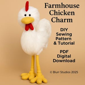Chicken Sewing Pattern PDF | Farmhouse Chicken Pattern | Video Tutorial
