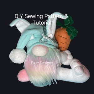 Easter Bunny Gnome Sewing Pattern | DIY Plush Decor PDF | Video Tutorial | Spring Gnome Pattern Instant Download