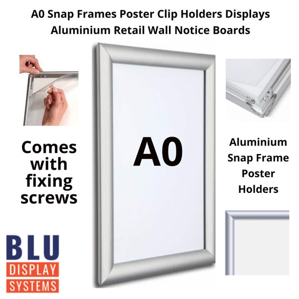 A0 Silver Mitred Corner Snap frame Retail Poster Display / Frame