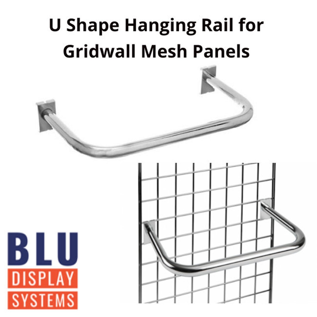 U Shape Pattern Rail Gridwall / Mesh Chrome U Shape Hanging Rail. - Etsy UK