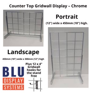 Gridwall counter top Display unit Plus 12 x 4" gridwall hooks for the stand