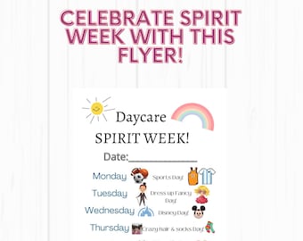 Summer Spirit Week Flyer: Printable School Activity Schedule (digital ...