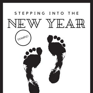 Printable | New Years Footprint Template | Kid Handprint Crafts