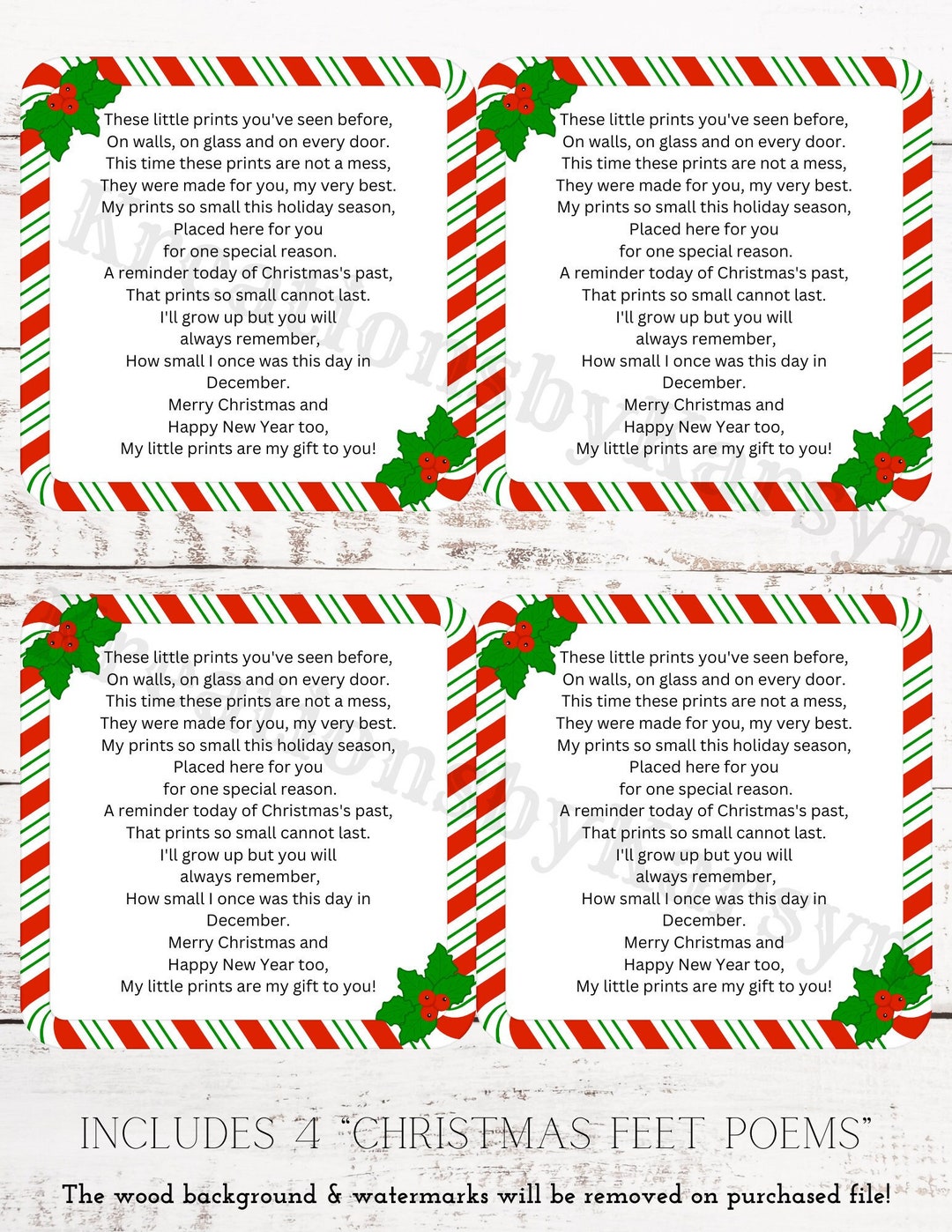 Printable Heartfelt Christmas Feet Poem Gift for Grandparents Daycare Parent Craft - Etsy