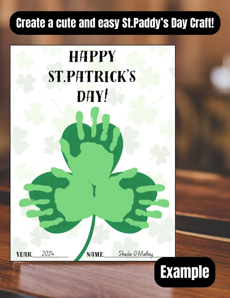 Printable | St.patrick's Day | Handprint Craft | Baby, Toddler, Kid Craft - Etsy