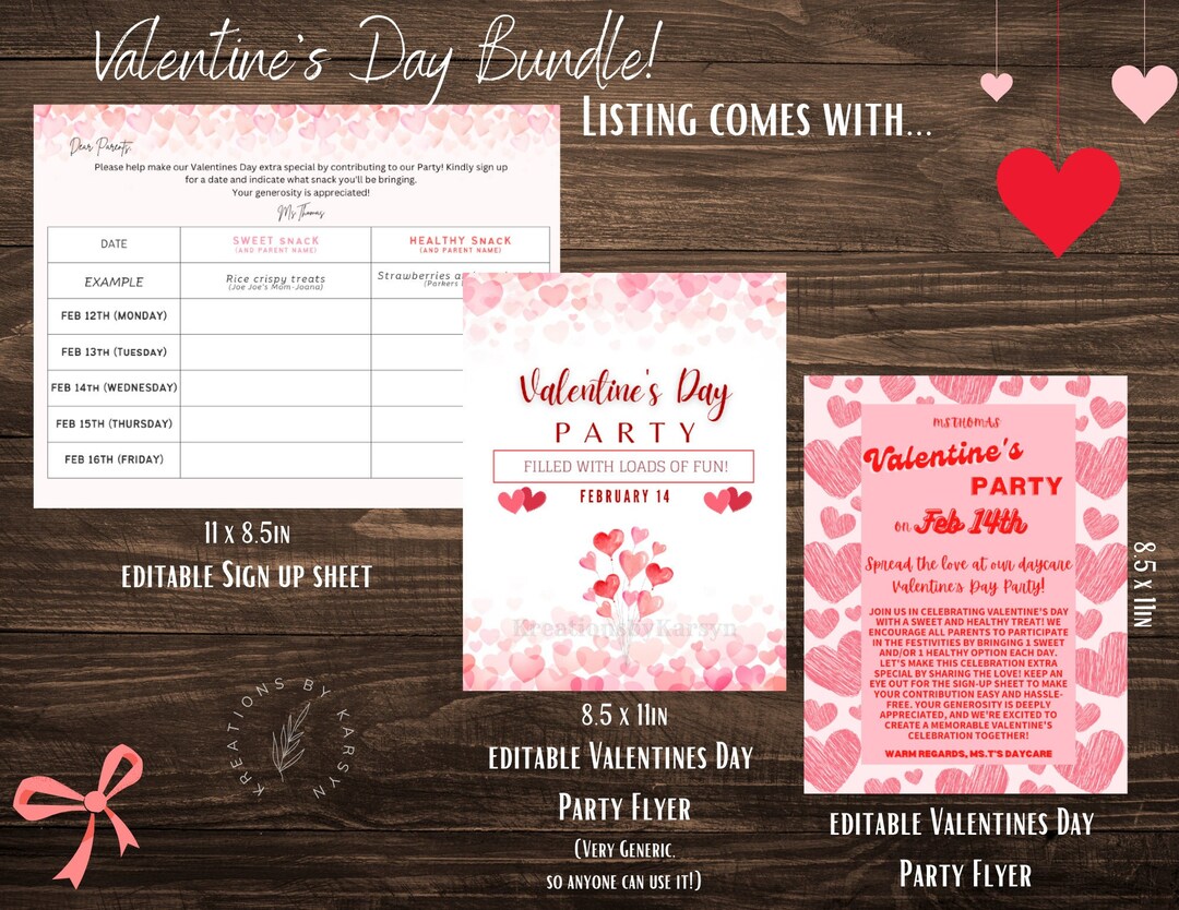 Editable & Printable | Valentines Day Party | Essentials Bundle | Sign ...