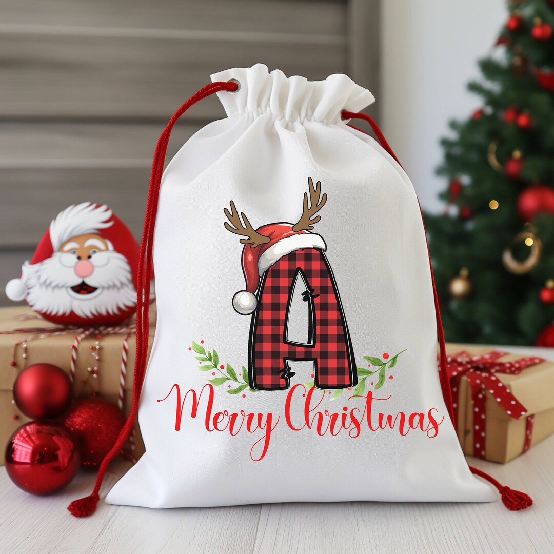 Personalized Christmas Gift Bag, Custom Christmas Sack, Christmas