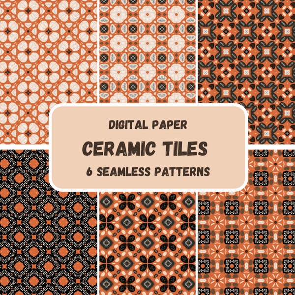 Digital Papers: 6 Seamless Patterns – Ceramic Bundle 2