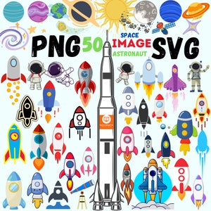 Cohetes del espacio exterior PNG SVG Clipart set,Spaceship.Planets png/svg,astronautas, Descarga instantánea, Uso personal, Uso comercial, PNG.Svg