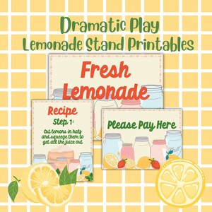 Dramatic Play Lemonade Stand Printables - Etsy